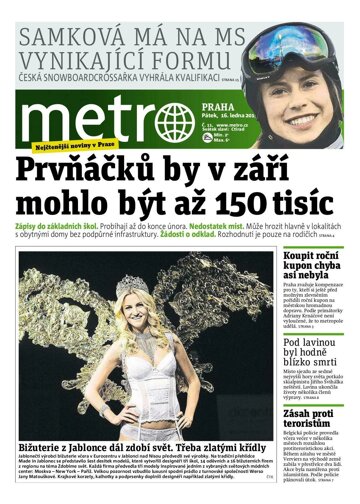 Obálka e-magazínu deník METRO 16.1.2015