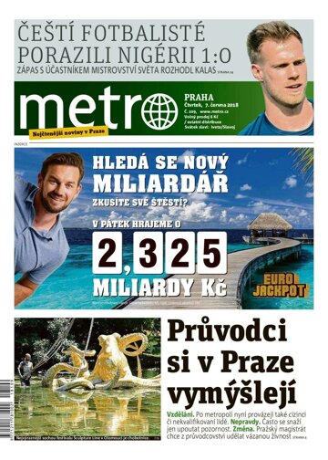 Obálka e-magazínu deník METRO 7.6.2018