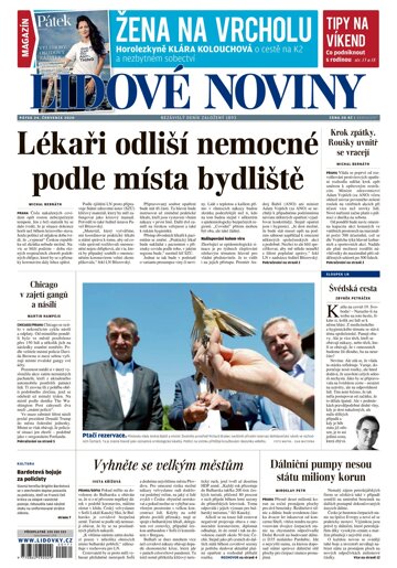 Obálka e-magazínu Lidové noviny 24.7.2020