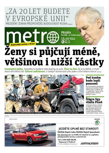 Obálka e-magazínu deník METRO 11.5.2015