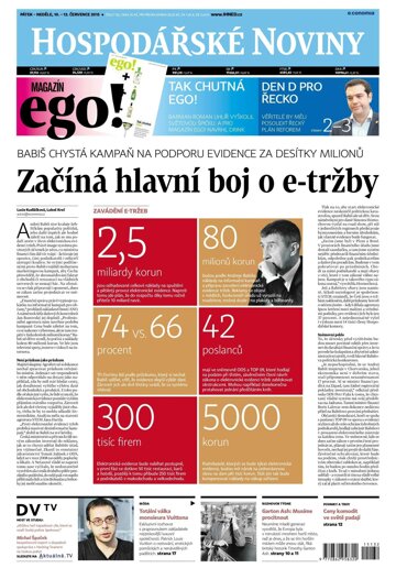 Obálka e-magazínu Hospodářské noviny 132 - 10.7.2015