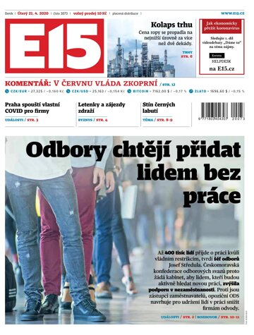 Obálka e-magazínu E15 21.4.2020