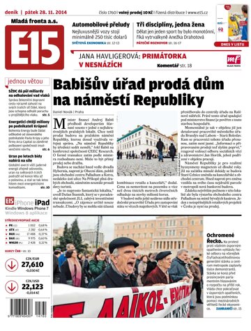 Obálka e-magazínu E15 28.11.2014