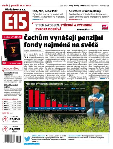 Obálka e-magazínu E15 31.8.2015