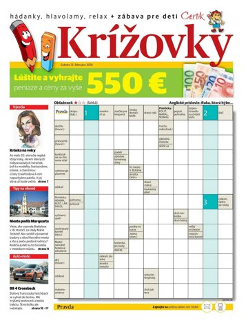 Obálka e-magazínu Krížovky 13.2.2016