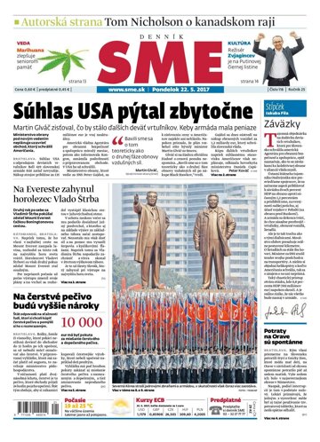 Obálka e-magazínu SME 22/5/2017