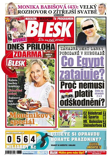 Obálka e-magazínu Blesk 28.7.2017