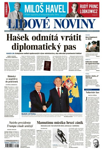 Obálka e-magazínu Lidové noviny 5.11.2018