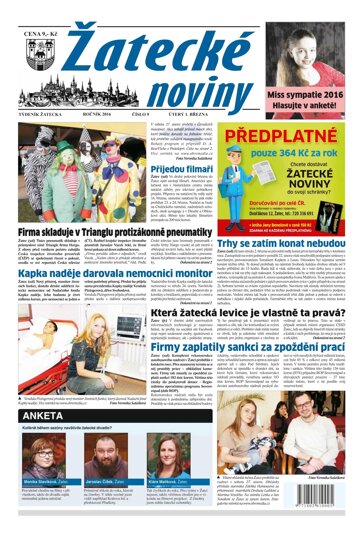 Obálka e-magazínu Žatecké noviny 9/2016