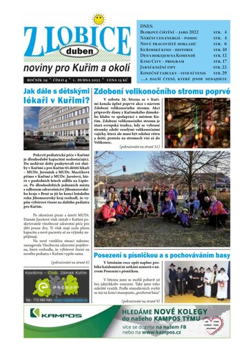 Obálka e-magazínu Zlobice – noviny pro Kuřim a okolí 4/2022