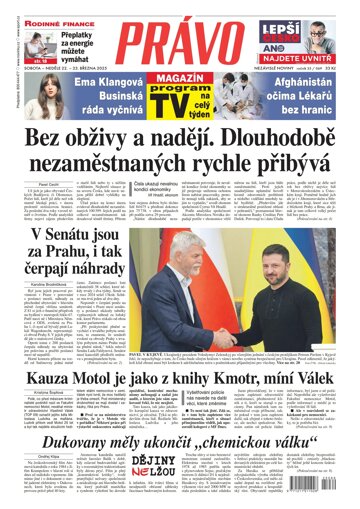 Obálka e-magazínu Deník Právo 22.3.2025