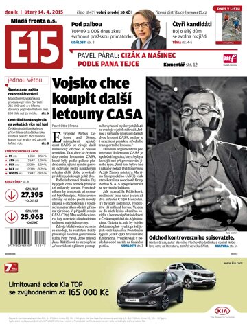 Obálka e-magazínu E15 14.4.2015