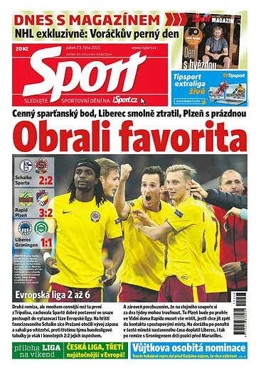 Obálka e-magazínu Sport 23.10.2015