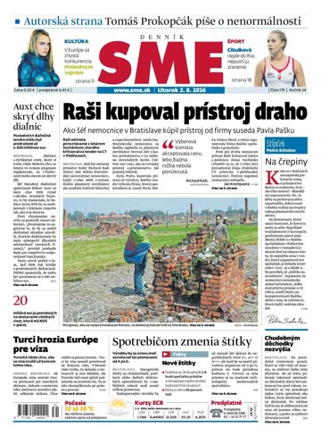 Obálka e-magazínu SME 2.8.2016