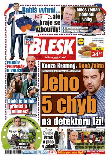 Obálka e-magazínu Blesk 10.10.2016