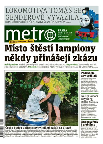 Obálka e-magazínu deník METRO 5.9.2018