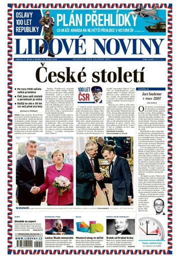 Obálka e-magazínu Lidové noviny 27.10.2018