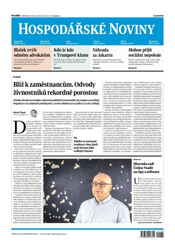 Obálka e-magazínu Hospodářské noviny 160 - 19.8.2024