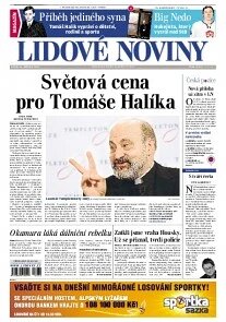 Obálka e-magazínu Lidové noviny 14.3.2014