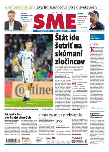 Obálka e-magazínu SME 10.10.2015