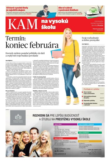 Obálka e-magazínu Kam na vysokú školu 22.1.2016