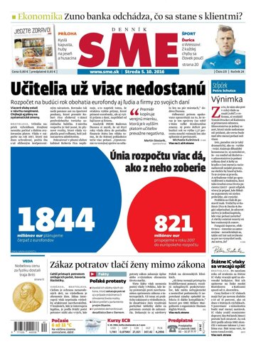 Obálka e-magazínu SME 5.10.2016