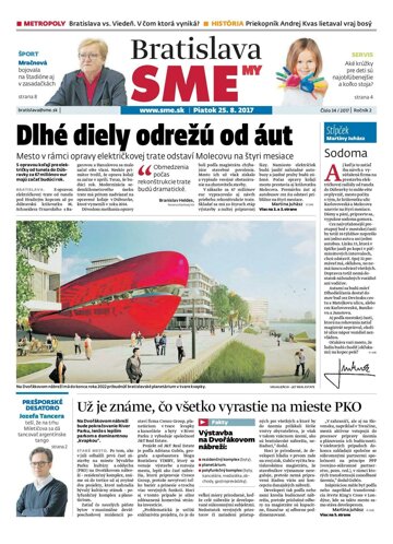 Obálka e-magazínu SME MY Bratislava 25/8/2017