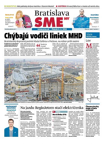 Obálka e-magazínu SME MY Bratislava 6/4/2018