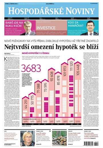 Obálka e-magazínu Hospodářské noviny 107 - 5.6.2018