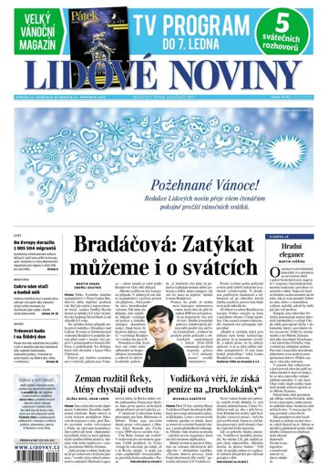 Obálka e-magazínu Lidové noviny 23.12.2015