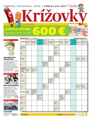 Obálka e-magazínu Krížovky 23. 1. 2016