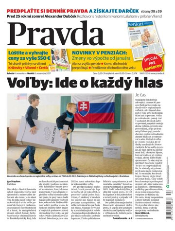 Obálka e-magazínu Pravda 4.11.2017