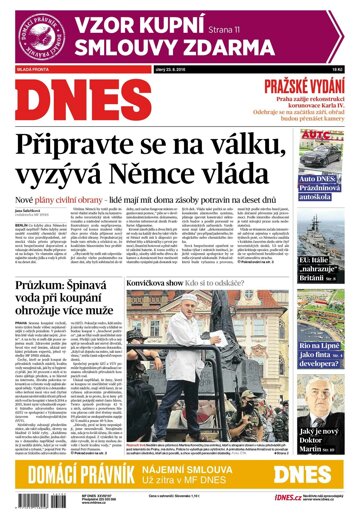 Obálka e-magazínu MF Dnes 23.8.2016