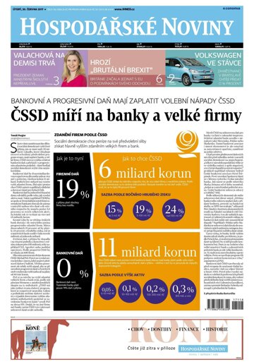 Obálka e-magazínu Hospodářské noviny 118 - 20.6.2017