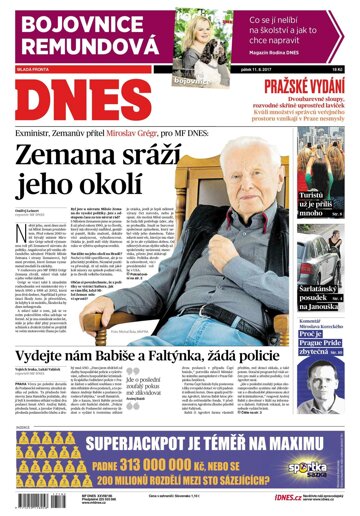 Obálka e-magazínu MF Dnes 11.8.2017