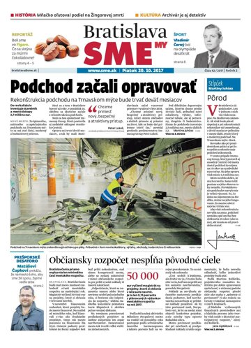 Obálka e-magazínu SME MY Bratislava 20/10/2017