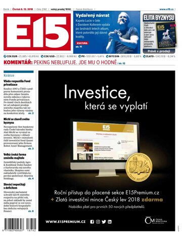 Obálka e-magazínu E15 6.12.2018