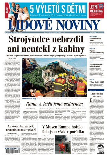 Obálka e-magazínu Lidové noviny 16.7.2020