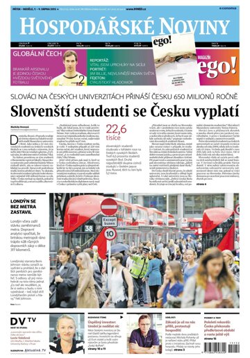 Obálka e-magazínu Hospodářské noviny 152 - 7.8.2015