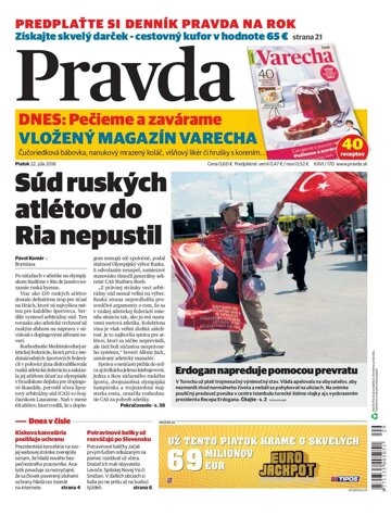 Obálka e-magazínu Pravda 22.7.2016