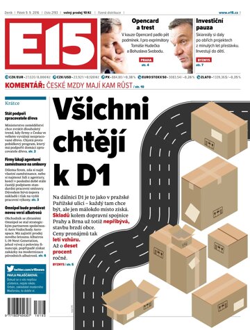 Obálka e-magazínu E15 9.9.2016