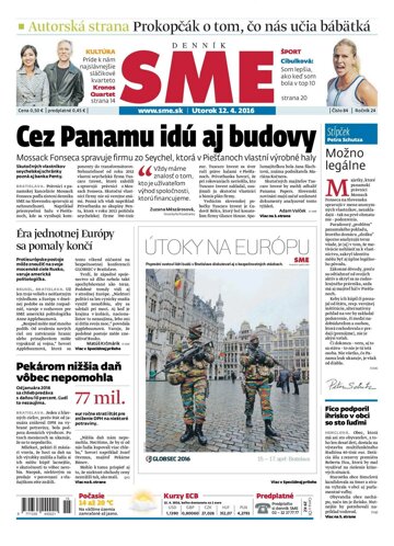 Obálka e-magazínu SME 12.4.2016