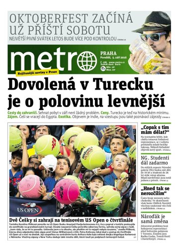 Obálka e-magazínu deník METRO 5.9.2016