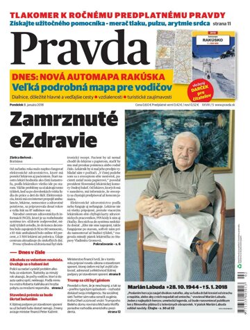 Obálka e-magazínu Pravda 8. 1. 2018