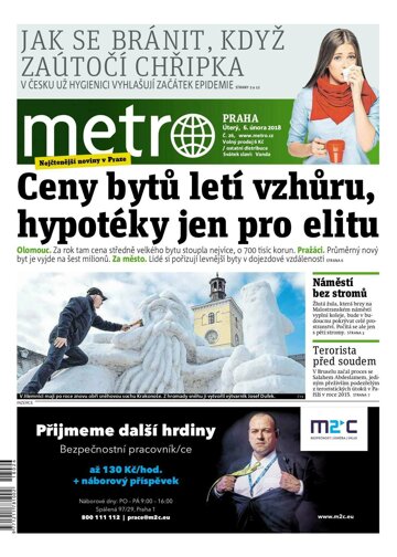 Obálka e-magazínu deník METRO 6.2.2018