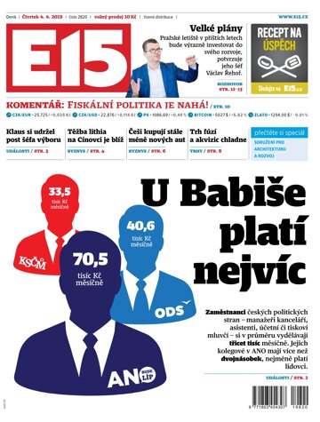 Obálka e-magazínu E15 4.4.2019