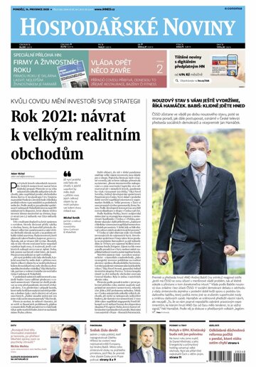 Obálka e-magazínu Hospodářské noviny 240 - 14.12.2020