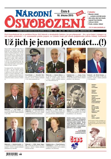 Obálka e-magazínu Národní Osvobození 6/2015