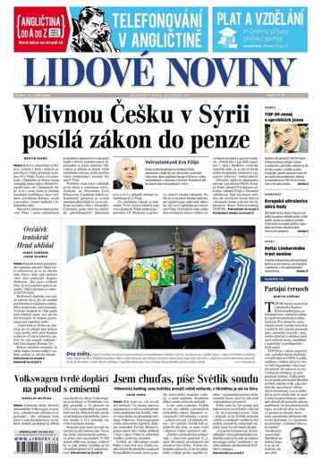 Obálka e-magazínu Lidové noviny 22.9.2015