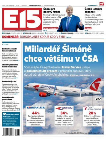 Obálka e-magazínu E15 29.2.2016